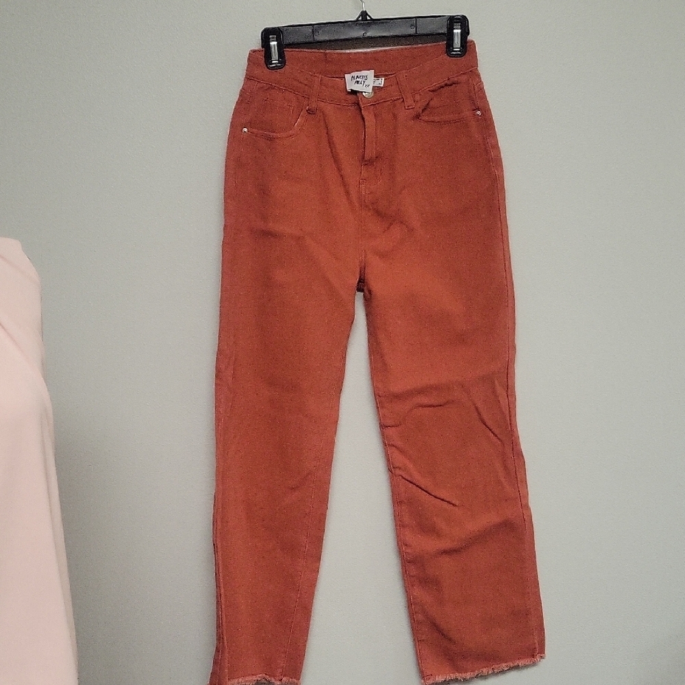 Princess Polly Rust Wide-leg Ankle Jeans